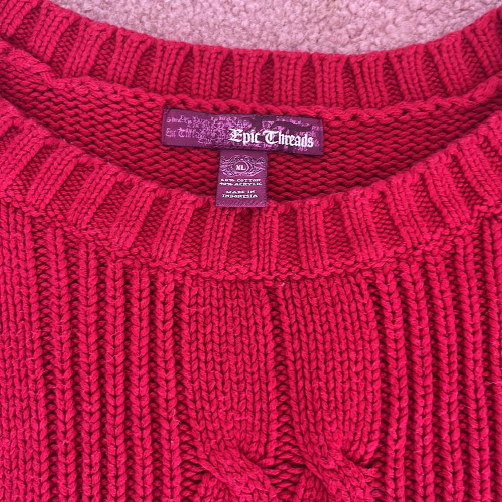 Epic Threads Red Sweater Size XL - Picture 2 of 7